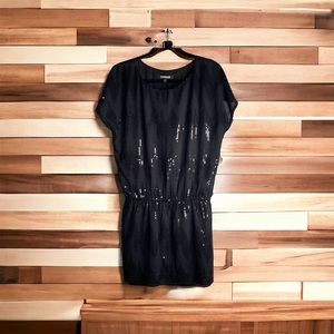 Black Sequined Drop waist Express Party dress